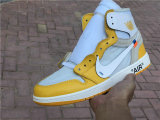 Authentic OFF White X Air Jordan 1 GS Yellow White