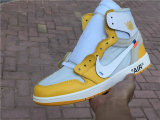 Authentic OFF White X Air Jordan 1 GS Yellow White