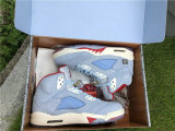 Authentic Trophy Room x Air Jordan 5 JSP Ice Blue