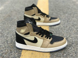 Authentic Air Jordan 1 GS Black/Fossil-Pale Ivory Noir