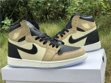 Authentic Air Jordan 1 GS Black/Fossil-Pale Ivory Noir