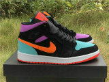 Authentic Air Jordan 1 GS Mid Black Total Orange 