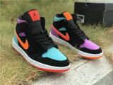 Authentic Air Jordan 1 GS Mid Black Total Orange 