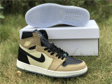 Authentic Air Jordan 1 GS Black/Fossil-Pale Ivory Noir