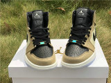 Authentic Air Jordan 1 GS Black/Fossil-Pale Ivory Noir