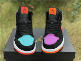 Authentic Air Jordan 1 GS Mid Black Total Orange 