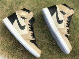 Authentic Air Jordan 1 GS Black/Fossil-Pale Ivory Noir