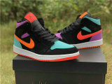 Authentic Air Jordan 1 GS Mid Black Total Orange 