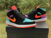 Authentic Air Jordan 1 Mid Black Total Orange 