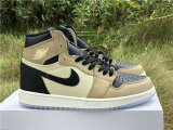Authentic Air Jordan 1 GS Black/Fossil-Pale Ivory Noir