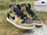 Authentic Air Jordan 1 GS Black/Fossil-Pale Ivory Noir