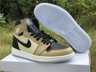 Authentic Air Jordan 1 GS Black/Fossil-Pale Ivory Noir