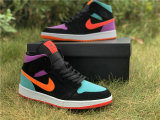 Authentic Air Jordan 1 GS Mid Black Total Orange 