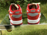 Authentic OFF-WHITE x Futura x Nike Dunk University Red-Wolf Grey