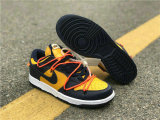 Authentic OFF-WHITE x Futura x Nike Dunk Midnight Navy-White GS