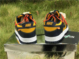 Authentic OFF-WHITE x Futura x Nike Dunk Midnight Navy-White GS