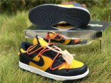 Authentic OFF-WHITE x Futura x Nike Dunk Midnight Navy-White GS