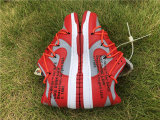 Authentic OFF-WHITE x Futura x Nike Dunk University Red-Wolf Grey