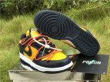 Authentic OFF-WHITE x Futura x Nike Dunk Midnight Navy-White GS