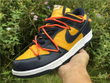 Authentic OFF-WHITE x Futura x Nike Dunk Midnight Navy-White GS