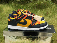 Authentic OFF-WHITE x Futura x Nike Dunk Midnight Navy-White