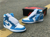Authentic Air Jordan 1 Retro High OG White/Powder Blue
