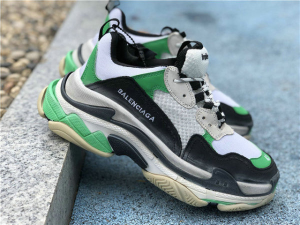 Authentic Balenciaga Triple-S White/Green