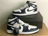 Authentic Air Jordan 1 Mid White/Obsidian