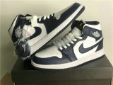 Authentic Air Jordan 1 Mid White/Obsidian