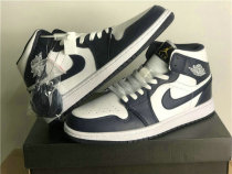 Authentic Air Jordan 1 Mid White/Obsidian