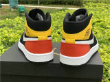 Authentic Air Jordan 1 Mid GS Black/Amarillo-White-Team Orange