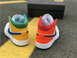Authentic Air Jordan 1 Mid GS White/Court Purple-Spirit Teal