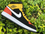 Authentic Air Jordan 1 Mid GS Black/Amarillo-White-Team Orange