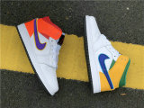 Authentic Air Jordan 1 Mid GS White/Court Purple-Spirit Teal