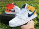 Authentic Air Jordan 1 Mid GS White/Court Purple-Spirit Teal