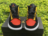 Authentic Air Jordan 1 Mid GS Black/Amarillo-White-Team Orange