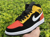 Authentic Air Jordan 1 Mid GS Black/Amarillo-White-Team Orange