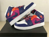 Authentic Air Jordan 1 Mid GS Fire Pink/Regency