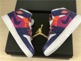 Authentic Air Jordan 1 Mid GS Fire Pink/Regency