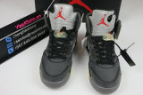 Authentic Off-White x Air Jordan 5 Black/Muslin-Fire Red
