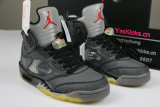 Authentic Off-White x Air Jordan 5 Black/Muslin-Fire Red