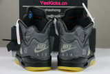 Authentic Off-White x Air Jordan 5 Black/Muslin-Fire Red