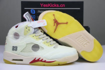 Authentic Off-White x Air Jordan 5 Retro  Sail