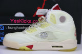 Authentic Off-White x Air Jordan 5 Retro  Sail