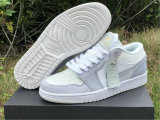 Authentic Ai Jordan 1 Low White/Sky Grey-Football Grey GS