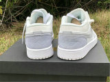 Authentic Ai Jordan 1 Low White/Sky Grey-Football Grey GS