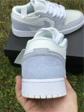 Authentic Ai Jordan 1 Low White/Sky Grey-Football Grey GS