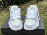 Authentic Ai Jordan 1 Low White/Sky Grey-Football Grey GS