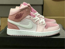 Authentic Ai Jordan 1 Mid White Pink/Blanc Rose GS