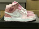 Authentic Ai Jordan 1 Mid White Pink/Blanc Rose GS
